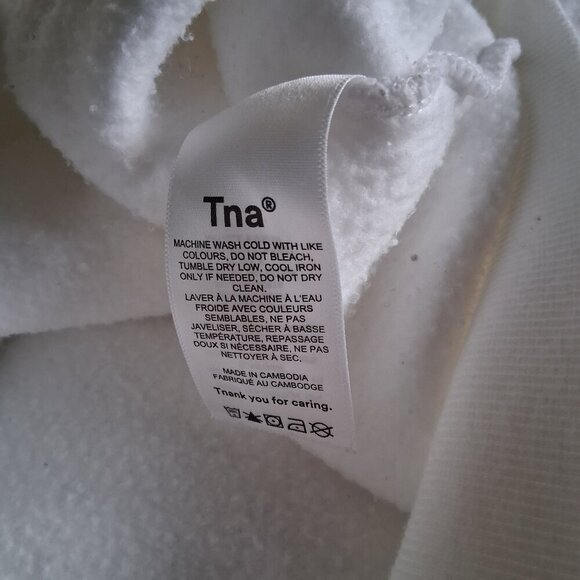 Aritzia TNA Women's Size 1 (XS) White Mock Neck Cozy Fleece Pullover Sweatshirt - Picture 5 of 8